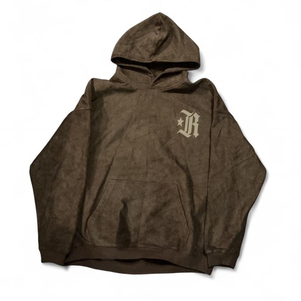 Vintage Rass above the dream Brown and tan suede heavy hoodie - Picture 1 of 4